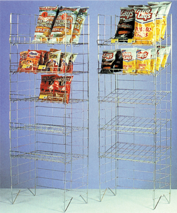 Merchandiser Wire Display with Tubular Post 48"L x 19"W x 64"H